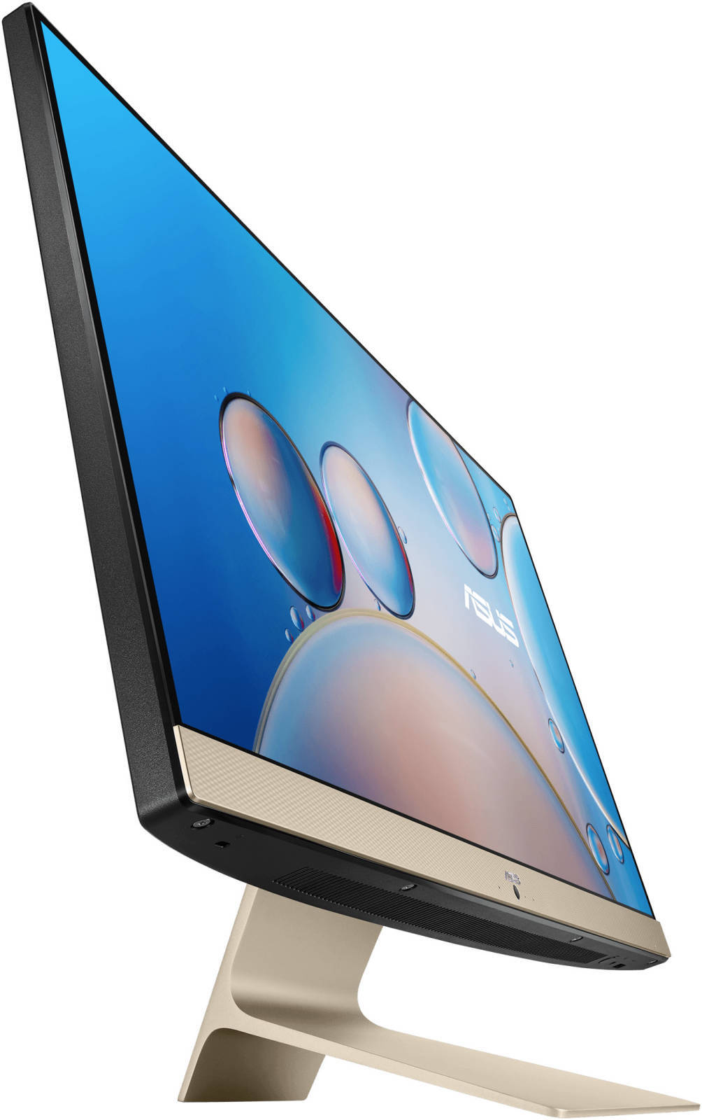 Asus M3700WU All-In-One Desktop Computer, 27" FHD Touch Display, AMD Ryzen 7 5700U, 8GB RAM, 512GB SSD, Radeon Graphics, ENG K/B & Mouse, FreeDOS, Gold / Black | 90PT0341-M00D40