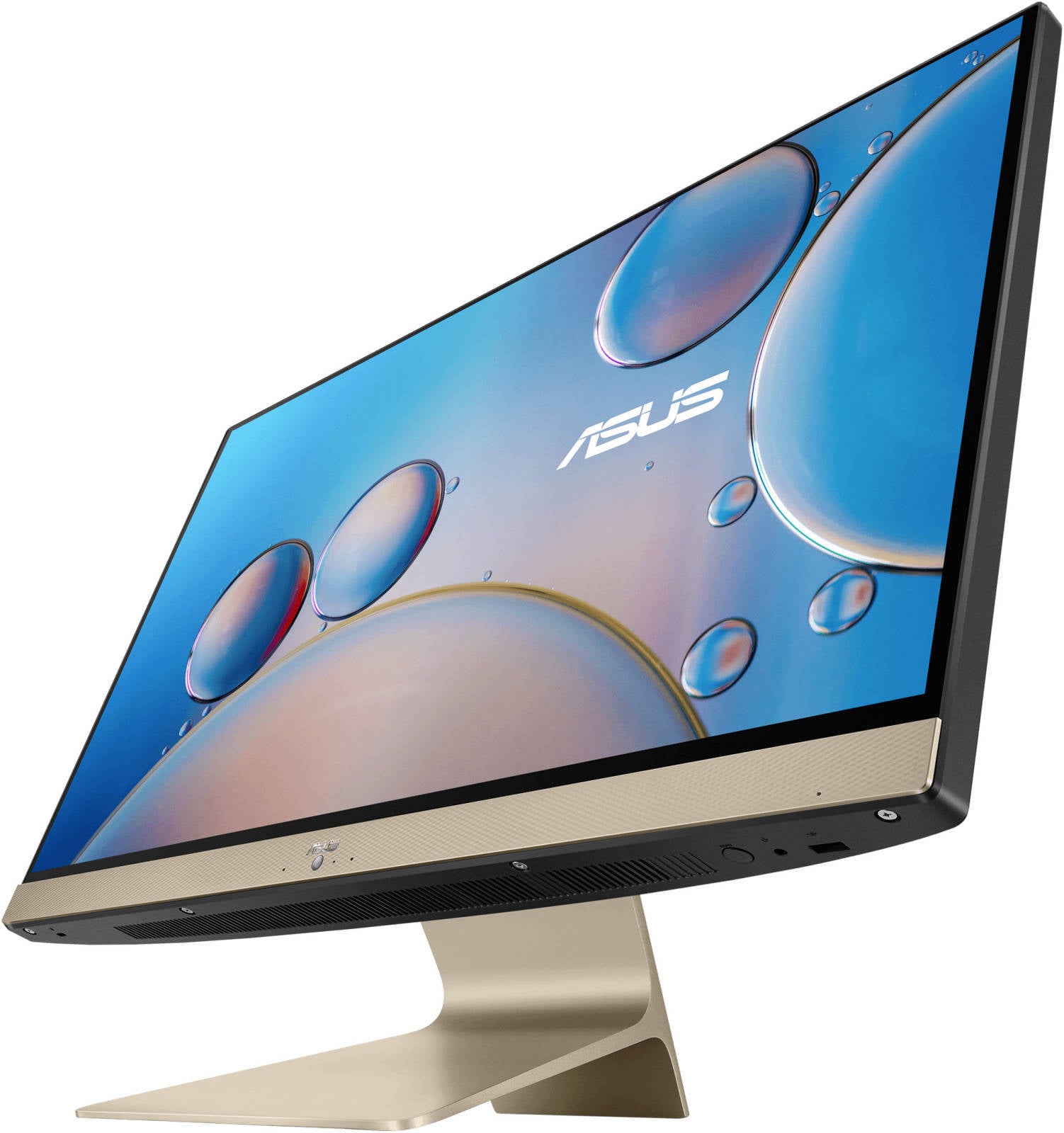 Asus M3700WU All-In-One Desktop Computer, 27" FHD Touch Display, AMD Ryzen 7 5700U, 8GB RAM, 512GB SSD, Radeon Graphics, ENG K/B & Mouse, FreeDOS, Gold / Black | 90PT0341-M00D40