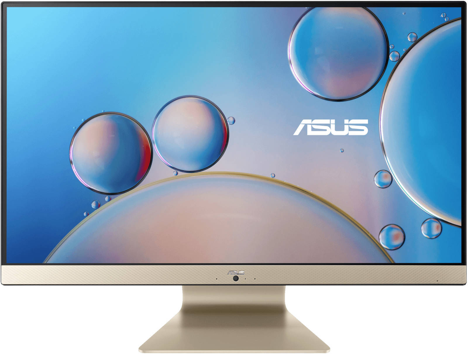 Asus M3700WU All-In-One Desktop Computer, 27" FHD Touch Display, AMD Ryzen 7 5700U, 8GB RAM, 512GB SSD, Radeon Graphics, ENG K/B & Mouse, FreeDOS, Gold / Black | 90PT0341-M00D40
